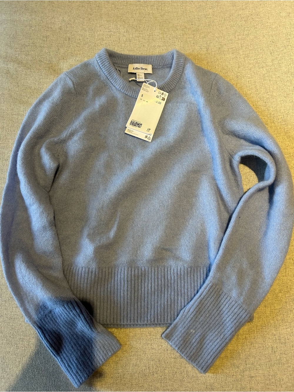 & Other Stories Light Blue Crewneck Sweater Womens Medium NWT